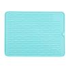 Restaurantware Silicone Drying Mat 1 Count 15.75 x 11.69 Inches Heat-Resistant Non-Slip Turquoise Kitchen Dish Mat, Waterproof Ribbed Dishwasher-Friendly for Cookware view 1
