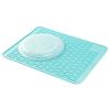 Restaurantware Silicone Drying Mat 1 Count 15.75 x 11.69 Inches Heat-Resistant Non-Slip Turquoise Kitchen Dish Mat, Waterproof Ribbed Dishwasher-Friendly for Cookware view 2