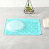 Restaurantware Silicone Drying Mat 1 Count 15.75 x 11.69 Inches Heat-Resistant Non-Slip Turquoise Kitchen Dish Mat, Waterproof Ribbed Dishwasher-Friendly for Cookware view 3