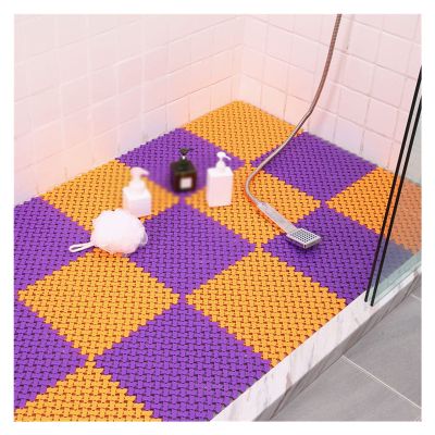 Bathroom Non-Slip Mat Shower Room Bath Waterproof Foot Mat Household Bathroom Splicing Mat Bathroom Toilet Floor Mat (Color : C Specification : 25x25cm 16 Slices)