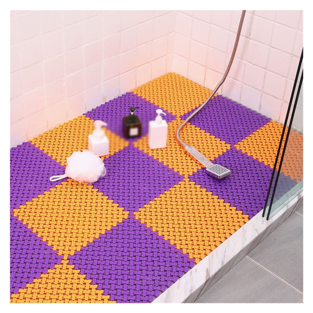 Bathroom Non-Slip Mat Shower Room Bath Waterproof Foot Mat Household Bathroom Splicing Mat Bathroom Toilet Floor Mat (Color : C Specification : 25x25cm 16 Slices)