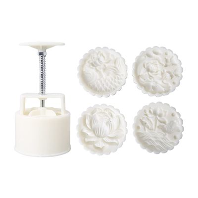 3D Mold Set 150g 200g Flower Fish Patterns Moon Cake Mold Press Safe Cookie Mold For Mid-Autumn Festival Mold Stamp 150g Press Mold 200g