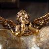 Decorative Tray Gold Key Bowl Home Decoration Jewelry Trays Key Phone Change Watches Candy Tray, Coffee Table Decor Angel Jewelry Dish Key Tray for Entryway Table view 3