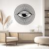 All Seeing Eye Metal Wall Decor, Evil Eye Wall Decor, Metal Evil Eye Art, Abstract Metal Wall Art, Boho Wall Decor, Spiritual Wall Art, Living Room Bedroom Decor, Housewarming Gift (19"x19"|47x47cm, Silver) view 2