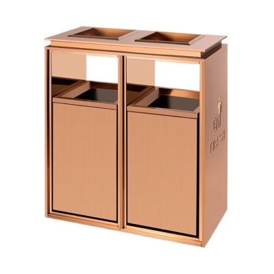 Outdoor Trash Can Commercial Square Hotel Trash Can Lobby Aisle Shopping Mall Trash Can Stainless Steel Trash Can Outdoor Trash Can for Home Garage Outdoor Driveway ( Color : F , Size : 25.1*12.9*30.3