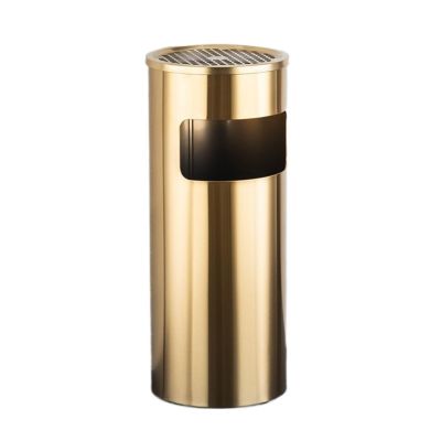 ALLC Outdoor Trash Can Stainless Steel Hotel Trash Can Round Vertical with Inner Bucket Ashtray Shopping Mall Trash Can for Home Garage Outdoor Driveway (Color : C, Size : 9.8 * 9.8 * 23.6in)