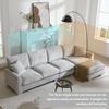 119" Chenille L-Shaped Sectional Sofa - Modern Oversized Modular Sofa Luxury Couch Set with 2 Pillows, 5-Seater Comfy Chenille Cloud Couch with Chaise for Living Room Apartment Office (Gray) view 2