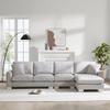119" Chenille L-Shaped Sectional Sofa - Modern Oversized Modular Sofa Luxury Couch Set with 2 Pillows, 5-Seater Comfy Chenille Cloud Couch with Chaise for Living Room Apartment Office (Gray) view 3