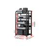 5 Tier Movable Media Storage Cabinet DVD CD Player Stand Stereo Rack Audio Video Component Media Stand with Height Adjustable Wooden Shelf for Home/Office/Theater, 50x40x100cm, Black (Color : A) view 2