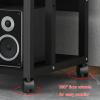 5 Tier Movable Media Storage Cabinet DVD CD Player Stand Stereo Rack Audio Video Component Media Stand with Height Adjustable Wooden Shelf for Home/Office/Theater, 50x40x100cm, Black (Color : A) view 4