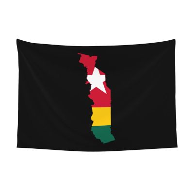 SMLBNE Togo Flag Map Soft Plush Tapestry - Versatile Decor for Bedroom, Living Room, Dorm - 60x40 In