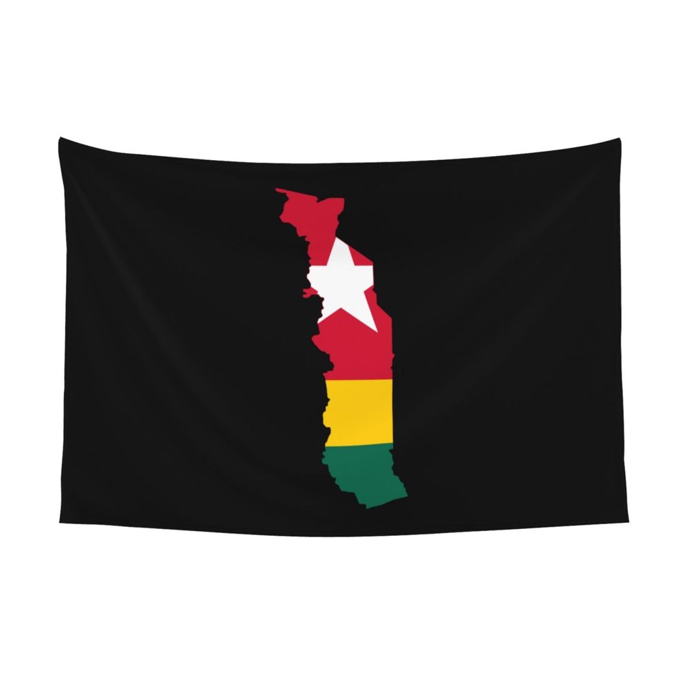 SMLBNE Togo Flag Map Soft Plush Tapestry - Versatile Decor for Bedroom, Living Room, Dorm - 60x40 In