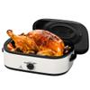 14 Quart Electric Roaster Oven, Turkey Roaster Electric, Roaster Oven Buffet, Selfbasting Lid, Removable Pan, Full-Range Temperature Control Cool-Touch Handles, White Body, Black Lid view 1