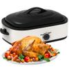 14 Quart Electric Roaster Oven, Turkey Roaster Electric, Roaster Oven Buffet, Selfbasting Lid, Removable Pan, Full-Range Temperature Control Cool-Touch Handles, White Body, Black Lid view 2