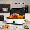 14 Quart Electric Roaster Oven, Turkey Roaster Electric, Roaster Oven Buffet, Selfbasting Lid, Removable Pan, Full-Range Temperature Control Cool-Touch Handles, White Body, Black Lid view 3