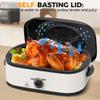 14 Quart Electric Roaster Oven, Turkey Roaster Electric, Roaster Oven Buffet, Selfbasting Lid, Removable Pan, Full-Range Temperature Control Cool-Touch Handles, White Body, Black Lid view 4