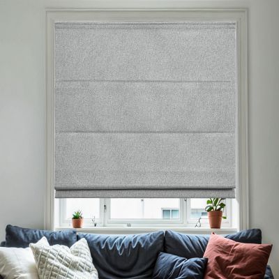 UrMoon Cordless Roman Shades for Window Fabric Blackout Roman Blinds Room Darkening Blinds Thermal Insulated Window Treatment for Home Living Room (Hazy Gray, 63 1/2" W x 56" H)