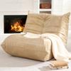 Hobestluk Giant Bean Bag Chair Lazy Floor Sofa, Memory Foam Fireside Sofa for Adults, Big Beanbag Faux Leather Armless Chair for Living Room Bedroom Dorm Office (Khaki, Single) view 1