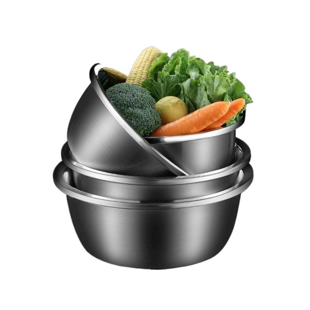 316 Stainless Steel Cooking Baking Pots and Pans Bowls 4-Piece Cookware Mixing Bowls Serving Trays Diameter 28cm-34cm