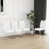 Minheola Dining Table Set for 4, Modern Kitchen Table Chairs Set of 4, Glass Dining Room Table Set with 4 White PU Leather Chairs, 5 Piece Kitchen Table Set for Small Space, Apartment, Dinette view 4