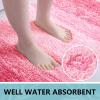 Arotive Microfiber Bathroom Rugs, Shaggy Soft and Absorbent Bath Rug, Non-Slip, Thick Plush Machine Washable Dry Bath Mats for Bathroom, Tub and Shower, 47x24, Pink, Rectangular view 3