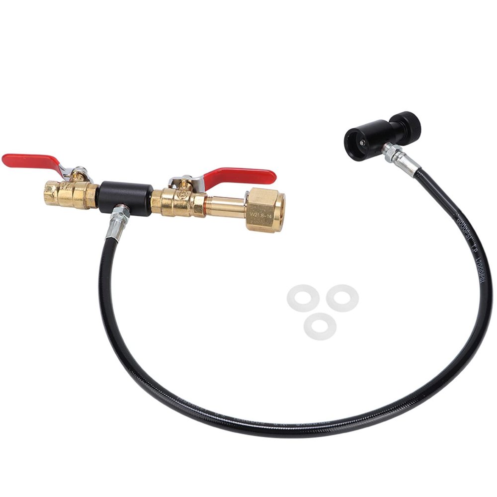 NDNCZDHC CO2 Refill Adapter with Hose Stainless Steel Quick Connect co2 Cylinder 6000psi Soda Adapter for Soda Filling((European W21.8-14) 36in)