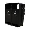 HEAIQI Outdoor Trash Can Outdoor Trash Can Double Bucket Sorting Trash Can Stainless Steel Trash Can Commercial Trash Can with Removable Ashtray Kitchen Trash Can, Black view 1