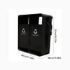 HEAIQI Outdoor Trash Can Outdoor Trash Can Double Bucket Sorting Trash Can Stainless Steel Trash Can Commercial Trash Can with Removable Ashtray Kitchen Trash Can, Black view 2