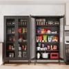 COFaR Metal Storage Cabinet, 72'' H Kitchen Storage with Adjustable Shelf, for Pantry, Kitchen, Living Room, Dining Room (Black, 72") view 4