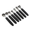 7Pcs Melon Baller Scoop Set,Stainless Steel Digger Ice Cream Watermelon Platter Scoop Digger with Easy Grip Rubber Handle(Black) view 1