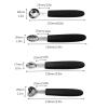 7Pcs Melon Baller Scoop Set,Stainless Steel Digger Ice Cream Watermelon Platter Scoop Digger with Easy Grip Rubber Handle(Black) view 2