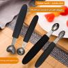 7Pcs Melon Baller Scoop Set,Stainless Steel Digger Ice Cream Watermelon Platter Scoop Digger with Easy Grip Rubber Handle(Black) view 4