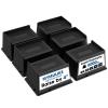 MYMULIKE Bed Risers L Shape Rectangle 2 inch 3 inch 4 inch 5 inch 6 inch (Black 6 Pack, 4 inch) view 1