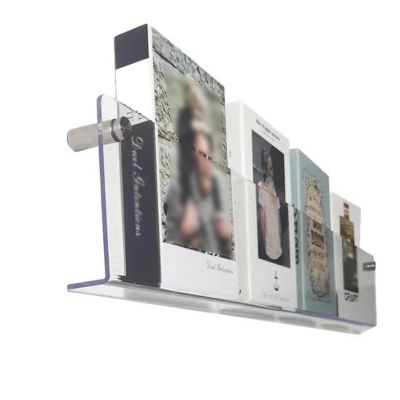 REMYSAOS Hanging Bookshelf Magazine Rack Clear Magazine Display Stand, Wall Mount Acrylic Magazine Holder for Living Room Office Waitting Room, Bookshelves Comic Storage Organizer (Size : 16x4x40cm)