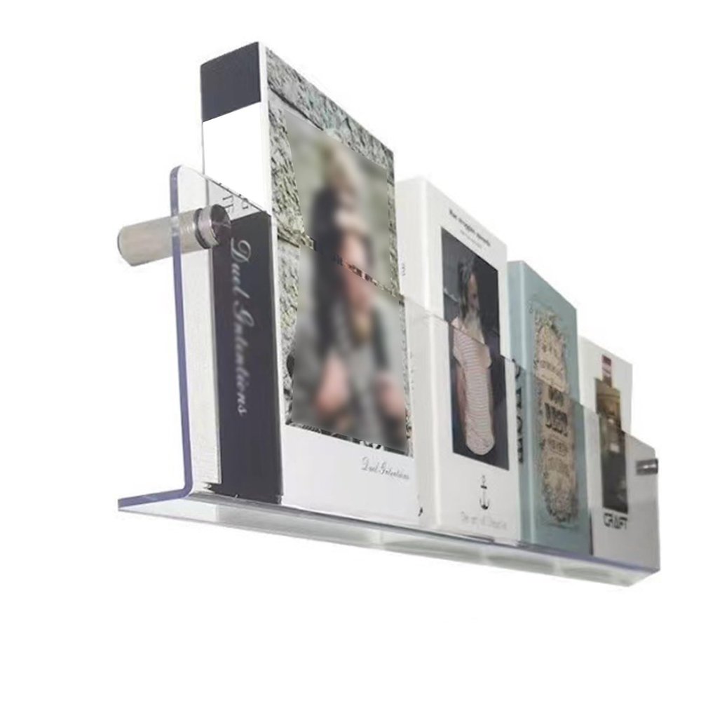 REMYSAOS Hanging Bookshelf Magazine Rack Clear Magazine Display Stand, Wall Mount Acrylic Magazine Holder for Living Room Office Waitting Room, Bookshelves Comic Storage Organizer (Size : 16x4x40cm)