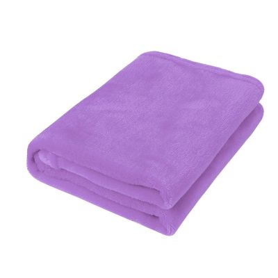 BILIKEYU 50X70CM Fashion Solid Soft Throw Kids Blanket Warm Coral Plaid Blankets Flannel Home Decor (Purple, One Size)