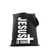 JXGZSO Christian Prayer Faith Shopping Bag Jesus Is King Tote Bag Bible Verse Tote Bag Christian Gift Religious Gift (Jesus Is King Tote) view 1