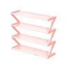 BILIKEYU 4 Tier Stainless Steel Shoe Rack Organizer Easy To Install And Space Saving Shoe Organizer Freestanding Shoe Rack With Sturdy Frame Shoe Rack For Wardrobe Entry Bedroom Floor (Pink, One Size) view 1