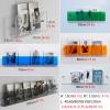 Acrylic Brochure Holder Wall Mount Magazine Rack Wall Mounted Vertical Gray Blue Green Orange Pink Clear, Small Large Acrylic Bookcase Wall Shelf for Kids/ Nursery/ Classroom/ Bedroom Small Space ( Co view 2