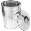 Ciieeo Round with lid Metal Wastebasket 8L Gallon Galvanized Trash Can Metal Garbage Can for Home, Office, Bathroom view 1