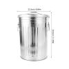 Ciieeo Round with lid Metal Wastebasket 8L Gallon Galvanized Trash Can Metal Garbage Can for Home, Office, Bathroom view 3