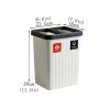 Trash Can Sorting Trash Bin Rectangular Double-Compartment Trash Bin with Lid Recycling Trash Bin with Lid Waste Paper Basket Debris Bin Trash Can Wastebasket (Color : White) view 2