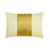 The HomeCentric Decorative Lumbar Pillow Cover Gold, Pack of 2, 12"x20" (30x50 cm) Art Silk Beaded, Hand Embroidered Pillow Cover for Sofa, Couch, Bed, Patio, Outdoor, Solid Modern - Glittering Gold view 1