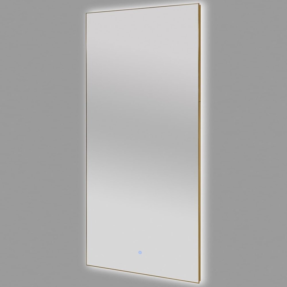 Pibbs Lucia 72 LED Backlit Full-Length Salon Mirror - Gold Frame, Dimmable Integrated Lighting, Wall Mount, Energy Efficient, Ready to Hang, On/Off Button - PIB-16MIR
