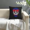 QIKLMMA Creative Cambodia Patriot Skull National Flag Throw Pillow Covers 18x18 Inch Double-Sided Cushion Cases Farmhouse Home Decor for Couch Bed Sofa, White, 3220044 view 3
