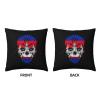 QIKLMMA Creative Cambodia Patriot Skull National Flag Throw Pillow Covers 18x18 Inch Double-Sided Cushion Cases Farmhouse Home Decor for Couch Bed Sofa, White, 3220044 view 4