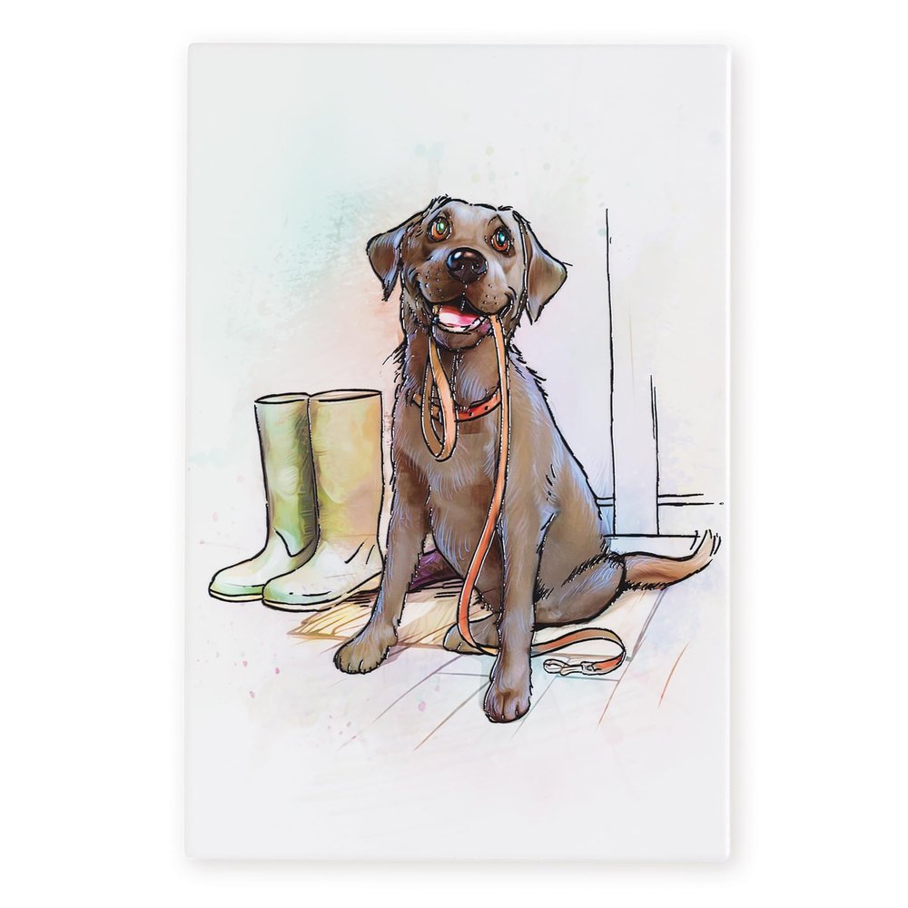 Art of Arora 2851 Black Labrador Ceramic Tile Picture Plaque Wall Art 30 x 20cm