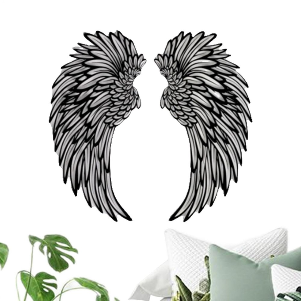 HomeLoft Basics Wall Angel Wings - Modern Wall Angel Wings Sculpture | Wall Angel Wings Decoration with Led Lights, Glowing Wing Art Indoor Outdoor Wall Hanging for Home, Bedroom, Living Room, Garden, ofice