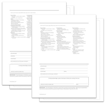 Interior Buyers Guide Backer Only Form 8.5" x 11" 1-Part FTC - 200 Pack