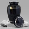 Personalized Custom Human Cremation Urn For Adult Ashes Men & Woman - Engraved Aluminum Urn with Memorial Floral 3, Name and Date - Vessel for Human Remains Up to 200 Lbs | Polished Silver Rim view 2
